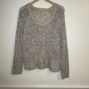 Eileen Fisher 100% Cotton Open Knit Sweater Gray size M